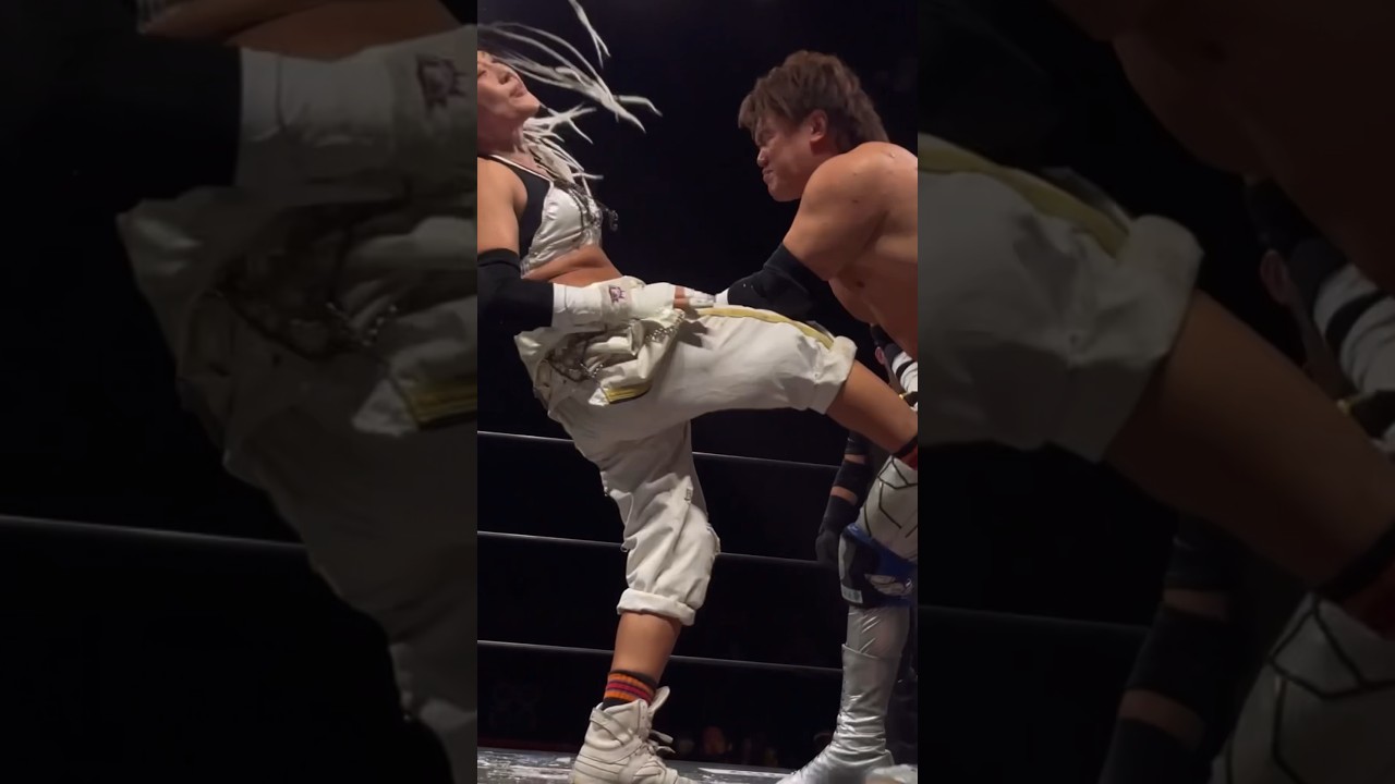 女子プロレスラー渾身の急所蹴りがクリーンヒット【山下りな】【FREEDOMS】【玉川ボール】#shorts